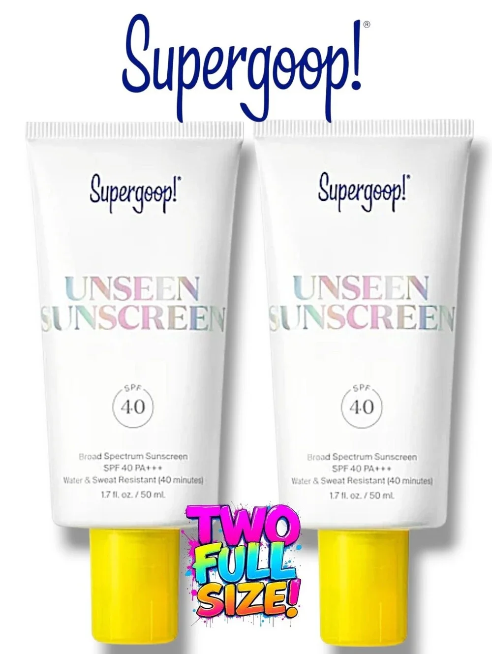 Supergoop! Unseen Sunscreen SPF 40 - New In Box (2 Pack)